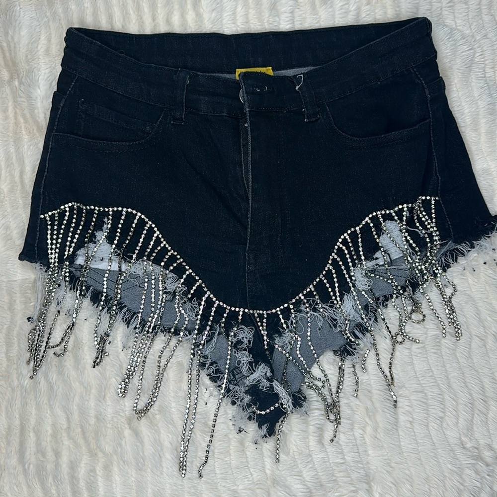 Bling dangle black shorts